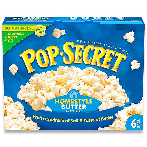 POP SECRET MICROWAVE POPCORN, HOMESTYLE BUTTER FLAVOR, 3.2...