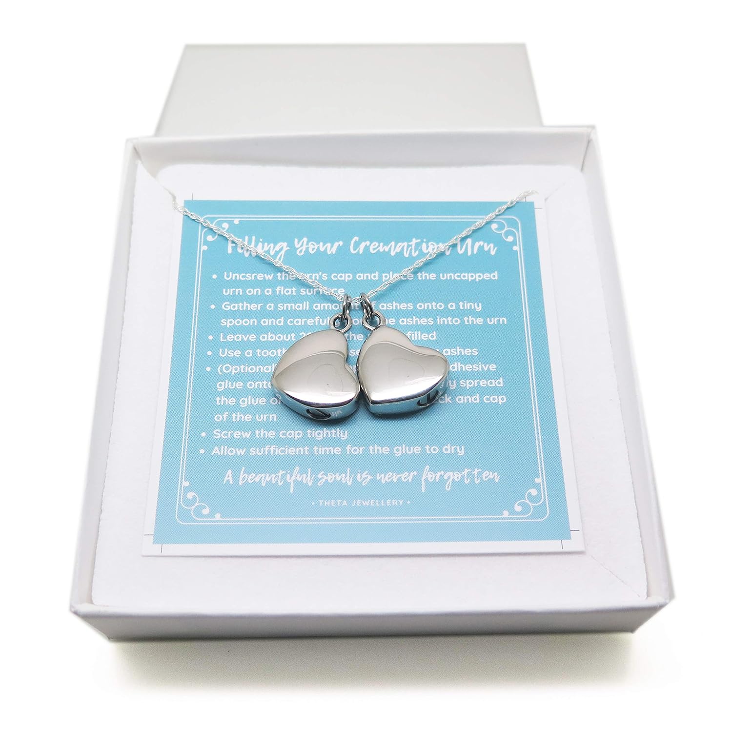 Double Cremation Urn Necklace for 2 Sets of Ashes Amazon.co.uk Handmade