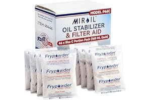 MirOil P46C Fry Powder Oil Stabilizer and Filter Aid, 46 x Size C Portion Pack(160ML Each) Fry Powder, Food Centers Cook Hott