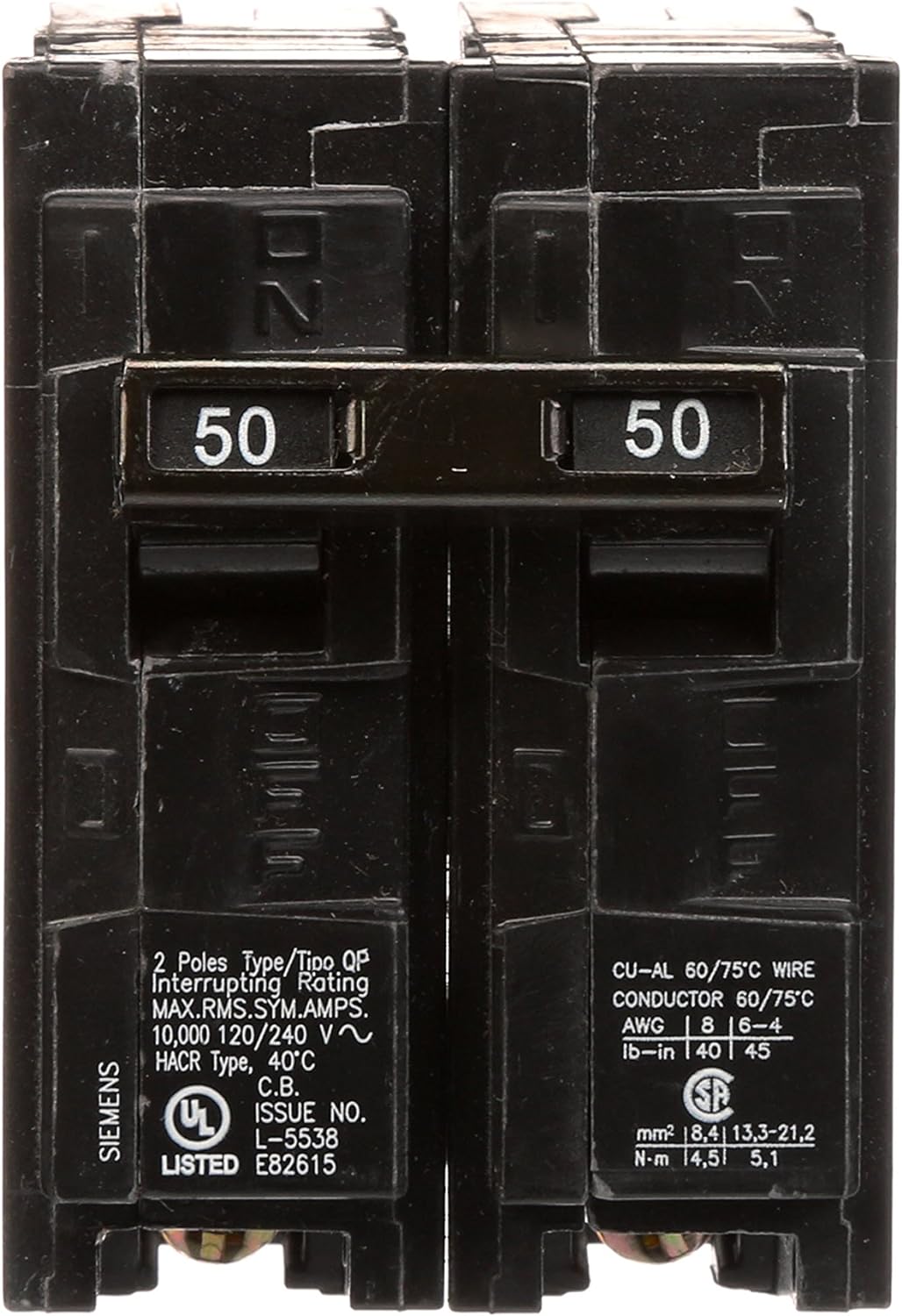 Q250 50-Amp Double Pole Type QP Circuit Breaker - - 