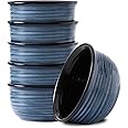 Hasense Cereal Bowls Set of 6, 20 Ounce Ceramic Soup Bowls Set for Kitchen, Suit for Cereal Soup Rice Pasta Salad Oatmeal,Dishwasher Microwave Safe, Navy Blue