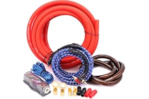 JEEMITERY 0 Gauge Car Amp Wiring Kit up to 3000W Car Amplifier Installation Wiring Helps You Make Connections and Brings Power to Your Radio, Subwoofers Speakers