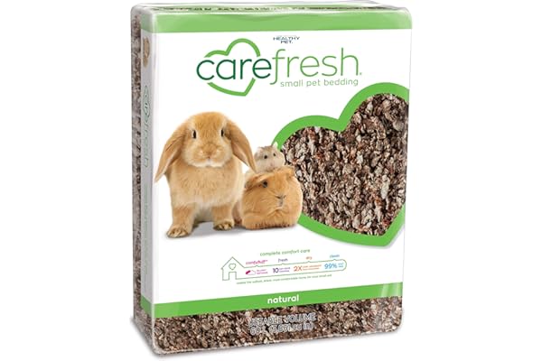 Carefresh Natural Paper Small Pet Bedding, Odor Control 60L | 2X more absorbent, 99% dust free, odor control, Biodegradable and compostable, For hamsters, rabbits and guinea pigs
