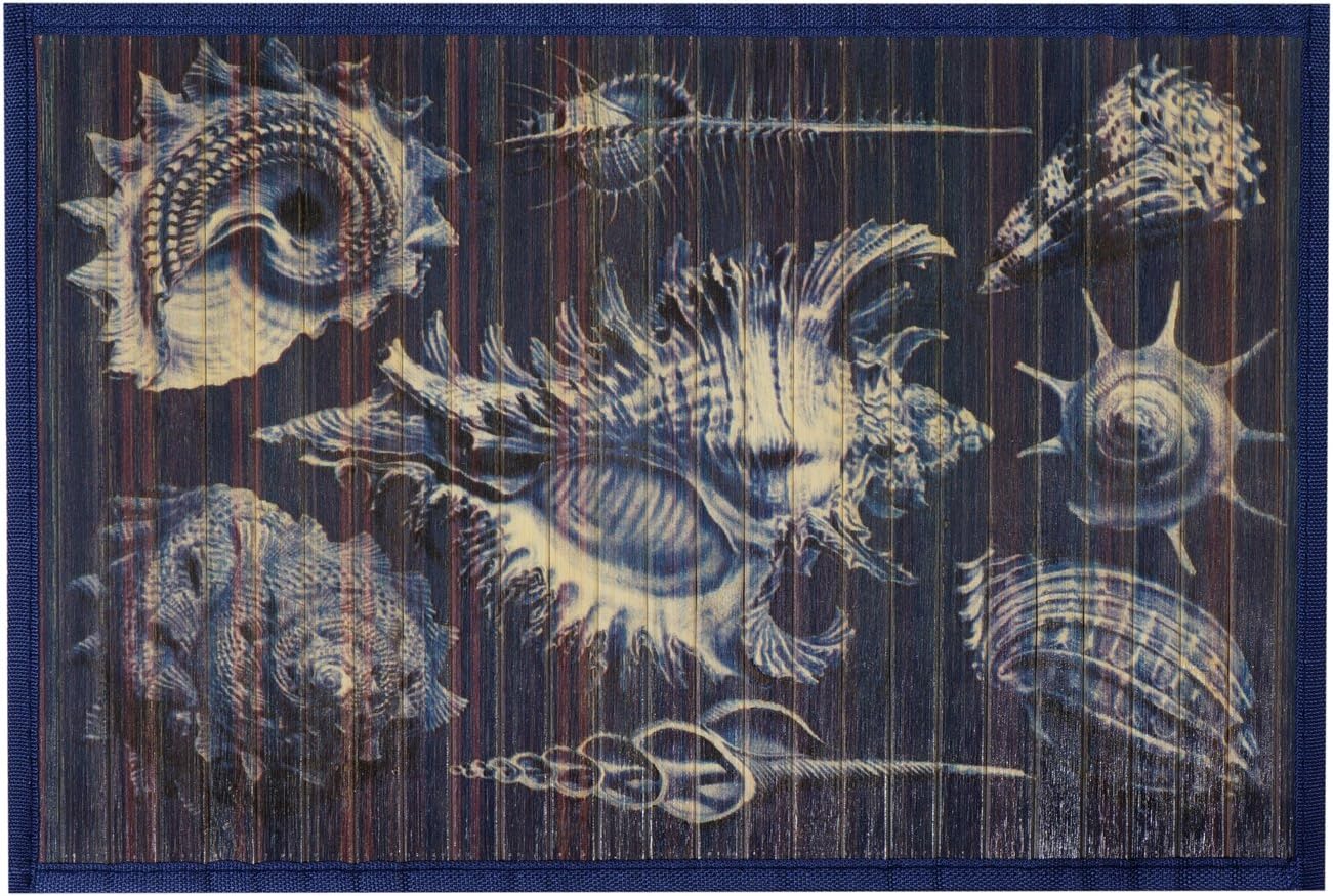 Bamboo Placemats Table Mats Set of 4 Wash Off Rattan Placemats Seashell Placemats