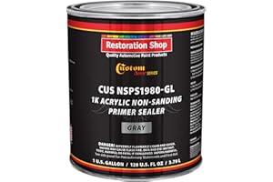 Custom Shop Premium 1K Acrylic Non-Sanding Primer Sealer Paint, Color Gray, 1 Gallon - Fast Drying, Ready-To-Spray, Apply Over Automotive Primer Surfacers, Sanded Finishes - Topcoat Urethane, Enamel
