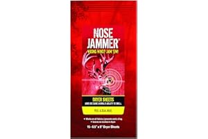 Nose Jammer Hunting Scent Control Dryer Sheets With Cover Scent For Deer Hunting, 15 Sheets Package