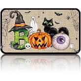 Ceenna Halloween Door Mat Welcome Mat for Front Door,Trick or Treat | 27.6 x 15.7'', Halloween Decorations Doormat, Trick or Treat Doormat with Rubber, Cat Pumpkin Welcome Mat Rug for Front Door