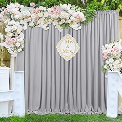 Wedding Backdrop Curtains 2 Panel 5ft x 10ft Grey