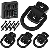 YiaChuii 1/2" D Ring Tie Down Anchors Heavy Duty Bolt-On Forged D Ring, 12000Lbs Break Strength Tie Down Anchors Hooks for Trailers, Vans, Trucks, Rvs and Cargo Tie Downs with Screws & Bolts (4PCS)