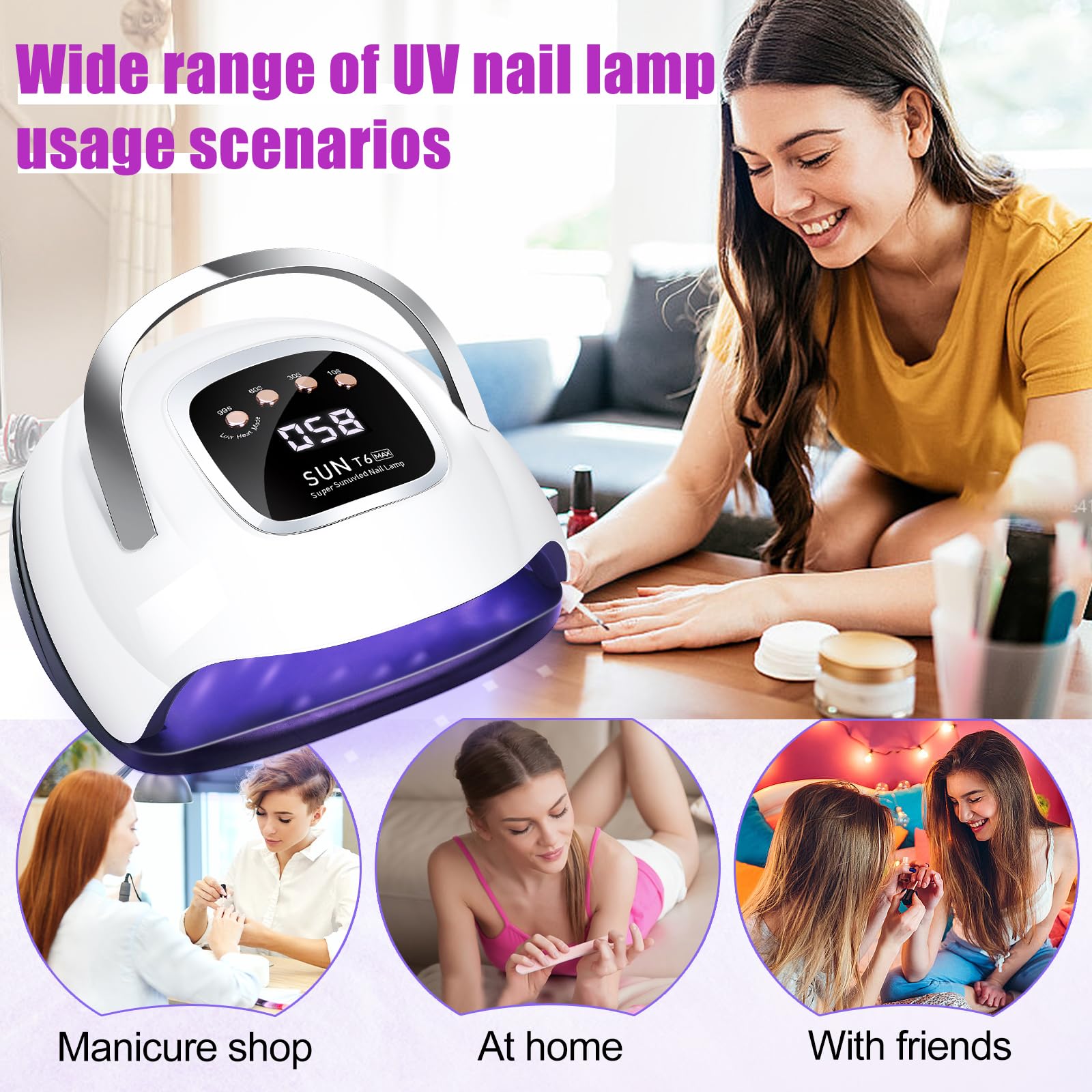 LKE LKE UV Nail Lamp, Dryer 220W Light for Nails with 4 Timers LED Lamp Gel Polish Kit Professional Art Tools Automatic Sensor