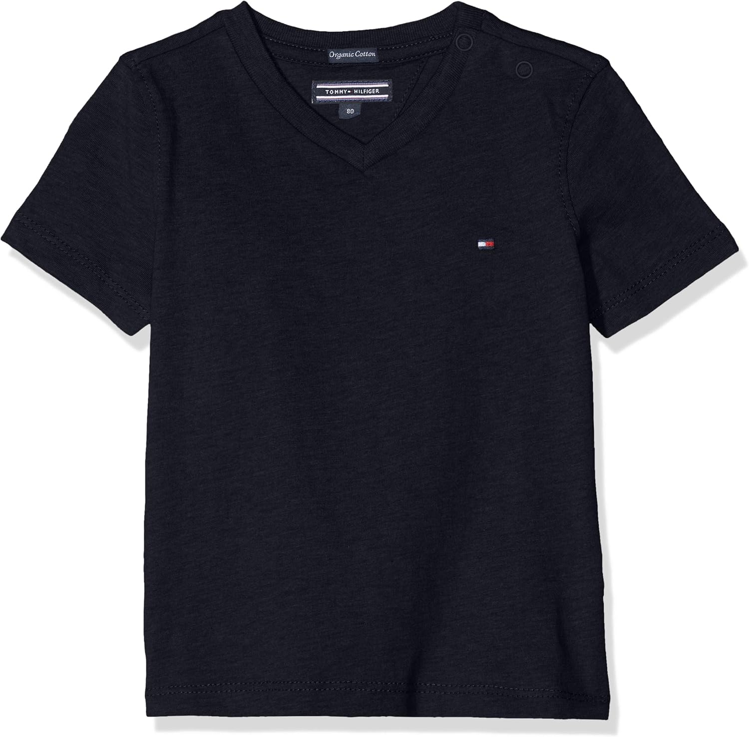 Produktbild Tommy Hilfiger Boys Basic V-Ausschnitt T-Shirt. Schnitt klassisch, regular-fit, Größen 74 bis 176, 5 Farben