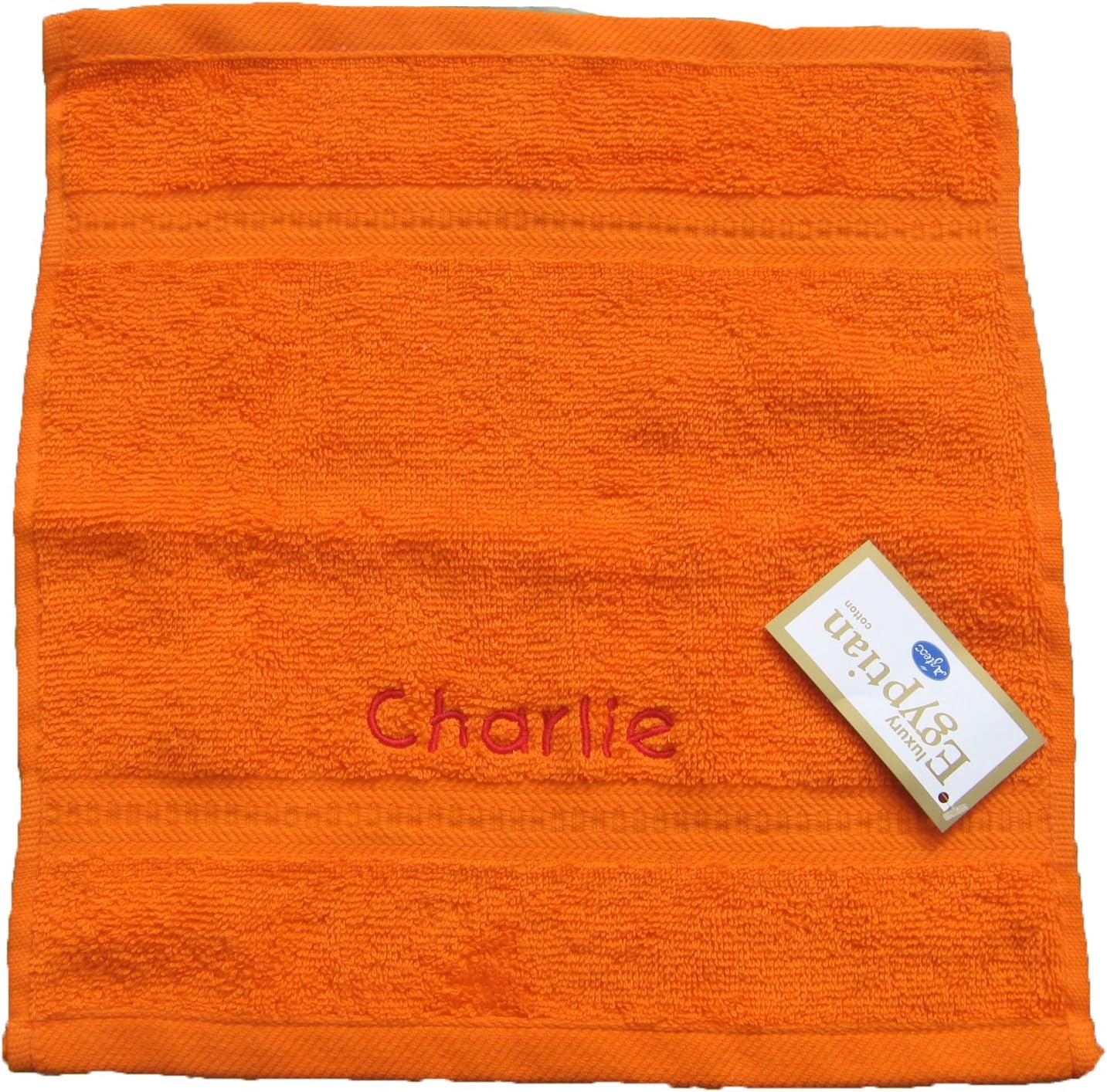 Spoilt Rotten Kids Orange Personalised Face Cloth, Flannel - Any Name Beautifully Embroidered On A 600gsm Face Cloth For Everyone