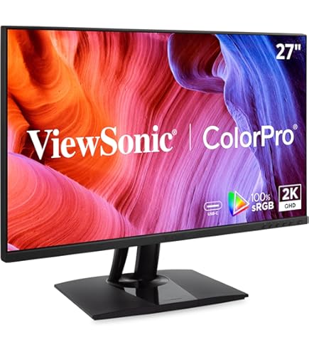 ViewSonic モニター　27インチ Amazon.com: ViewSonic VP2768a 27-Inch IPS 1440p Monitor with