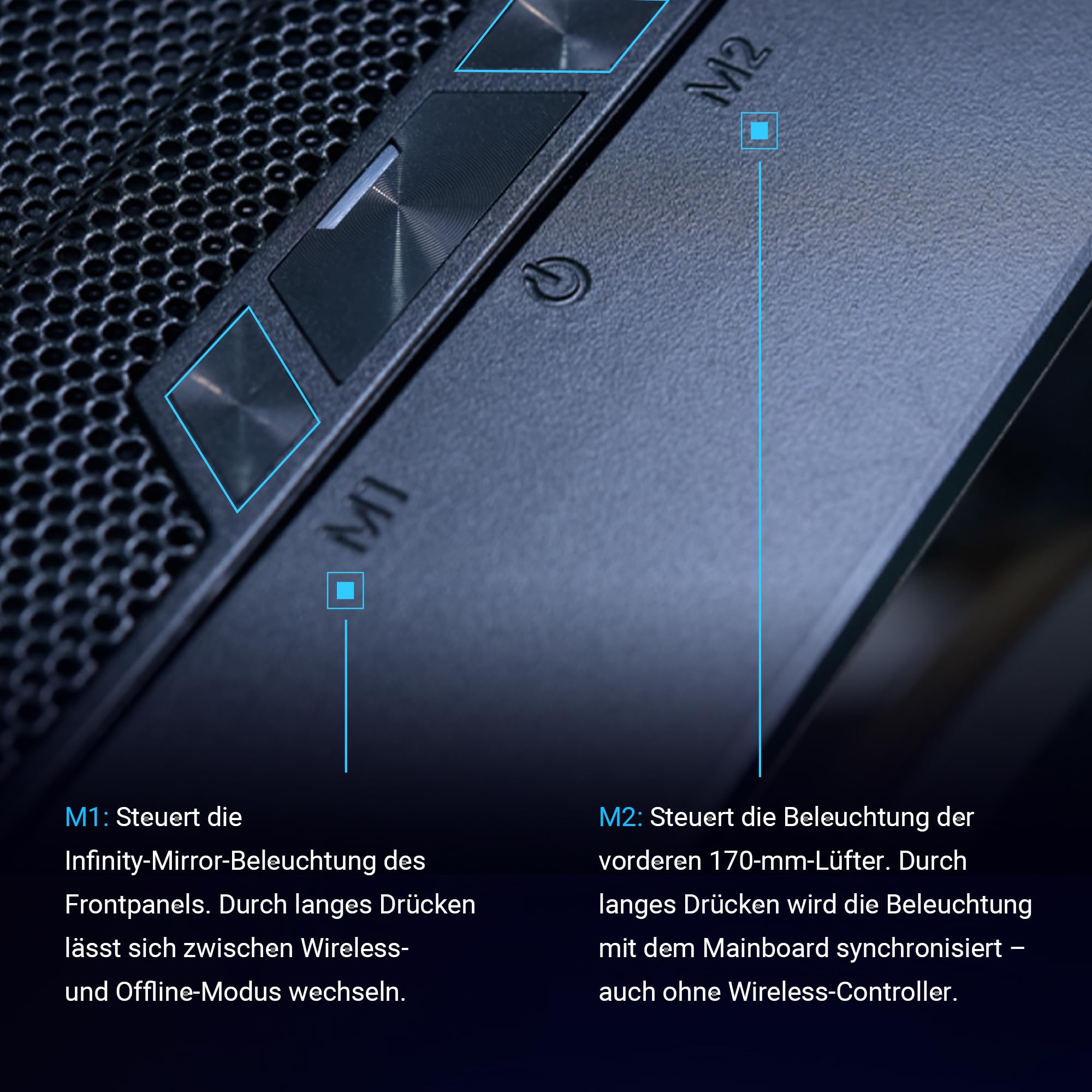 Lian Li LANCOOL 217 INF PC-Gehäuse Schwarz | Midi-Tower für E-ATX & SSI-EEB Mainboards, Glasfront mit Unendlichkeitsspiegel, inkl. 3× ARGB-Lüfter, Back-Connect-kompatibel 3