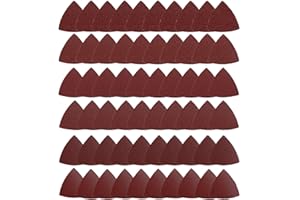 HEMUNC Triangle Oscillating Multi Tool Sanding Pads, 60Pcs 3-1/8 Inch Oscillating tool sandpaper for Triangle Multitool Sanding pads assorted 40/60/80/120/180/240 Grits