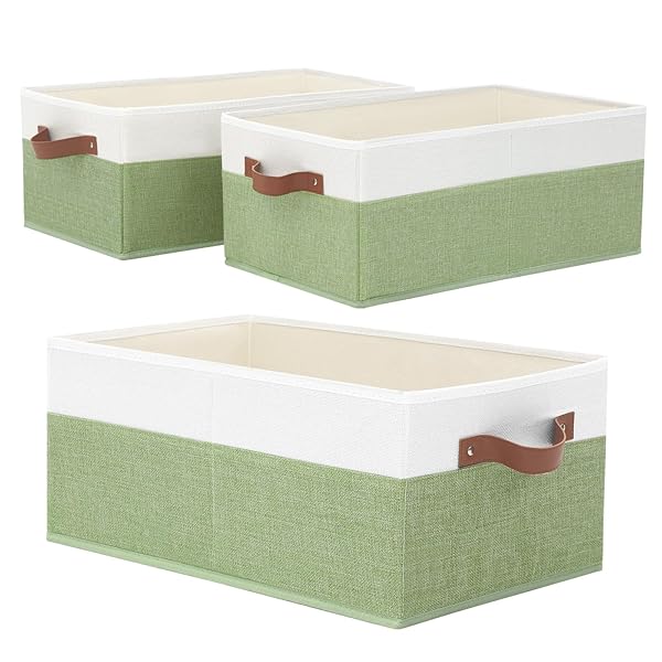 3 PACK LARGE CAPACITY STORAGE BINS CLOSET ORGANIZER...