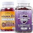 NEW AGE Ultimate Immune Support Gummies - 2 Pack - Sambucus Black Elderberry Extract with Vitamin C and Zinc Gummies 60 Count & Vitamin D3 5000 IU Gummies - 120 Count
