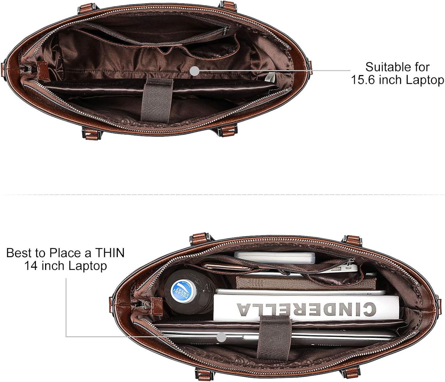 SZONE Genuine Leather Tote Bag for Women Shoulder Work Bag with