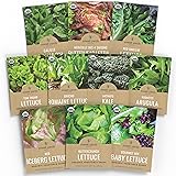 Organic Lettuce & Greens Seeds Variety Pack - 10