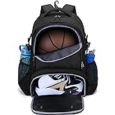 DSLEAF Basketball Bag, Soccer Backpack with Ball Compartment & Shoe Compartment for Basketball, Soccer, Volleyball Sports