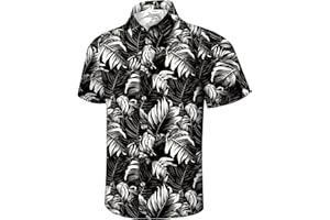 MIZVSITRD Hawaiian Shirt for Men Beach Shirts Summer Button Down Short Sleeve Tropical Tops Vacation Aloha Outfits Cruise Clothes