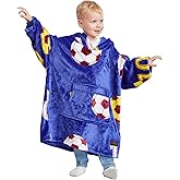 Catalonia Oversized Blanket Hoodie for Kids, Wearable Fleece Sweatshirt Pullover with Large Front Pocket, 4-12 Years Boy Girl