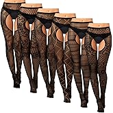 Skylety 6 Pairs Women Fishnet Thigh High Stockings Tights Suspender Pantyhose Stockings for Women