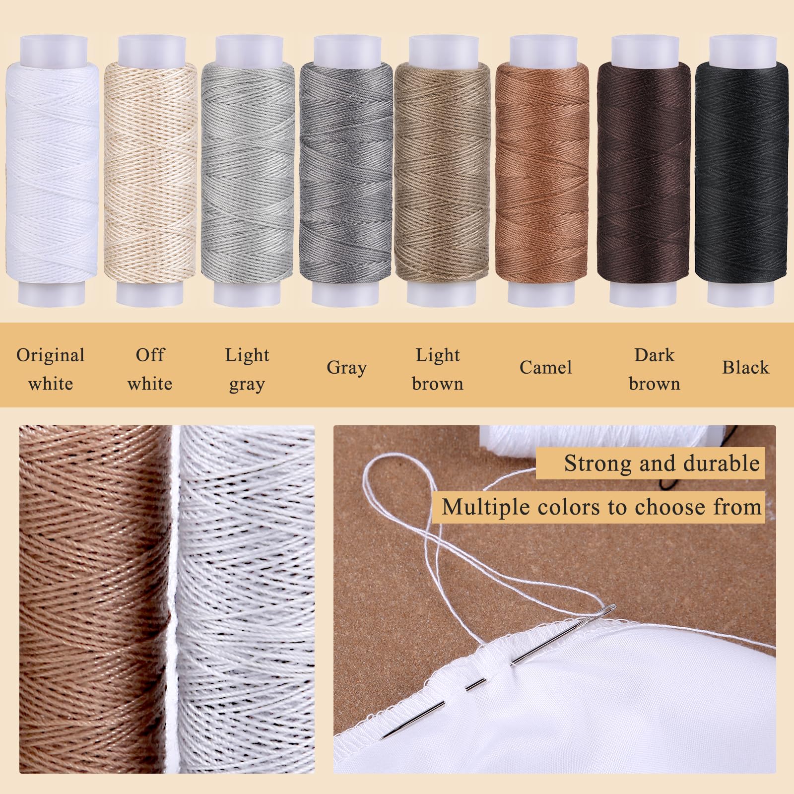 30 Pcs Sewing Kit, Upholstery Repair Kit Heavy Duty Sewing Kit with Upholstery Thread, Sewing Awl, Hand Sewing Stitching Needles for Furniture, Canvas, Weave and Leather Craft DIY