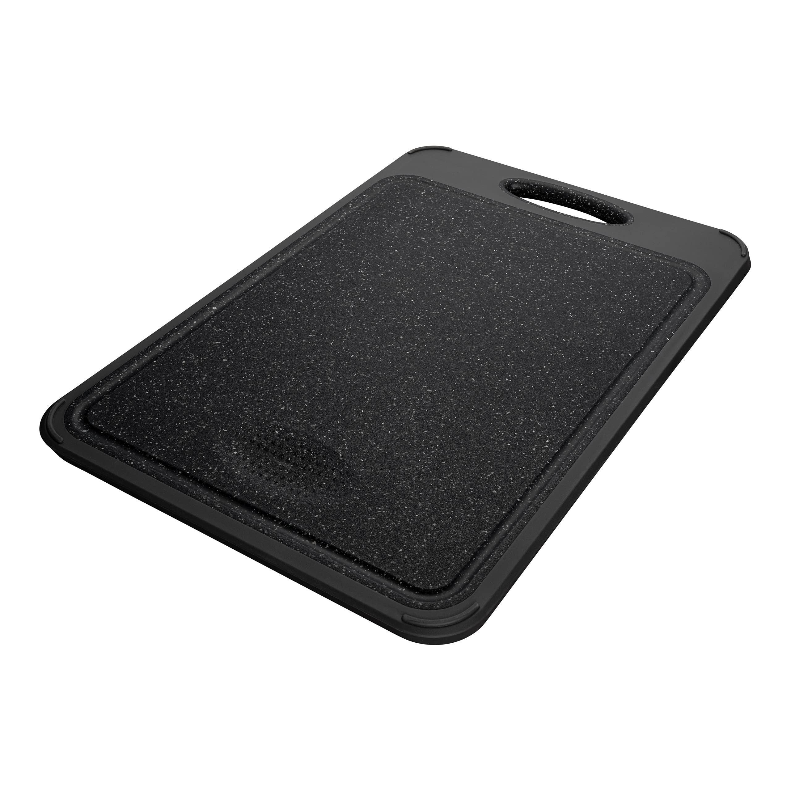 Rockingham Forge Double Sided Chopping Board – Dual Surface, Black Granite Effect Plastic and Stainless Steel, 40 x 27 Centimetres RF-4027GS