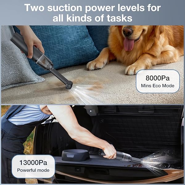 LYFUHUI CAR HANDHELD VACUUM CORDLESS 13000 PA SUCTION POWER, PORTABLE MINI VACUUM CLEANER FOR CAR HOME OFFICE AND PET HAIR, BLACK