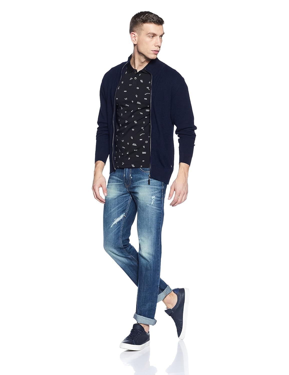 levi's men's floral regular fit polo