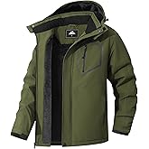 MAOYSSEN Men's Mountain Ski Jacket Winter Snow Coats Waterproof Warm Fleece Lining Jacket Parka with Hooded
