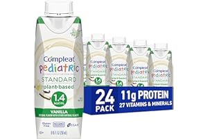 Compleat Pediatric Standard 1.4mL, Plant Based Nutritionally Complete Shake, Tube Feeding Formula, Vanilla Flavor, 24 Pack