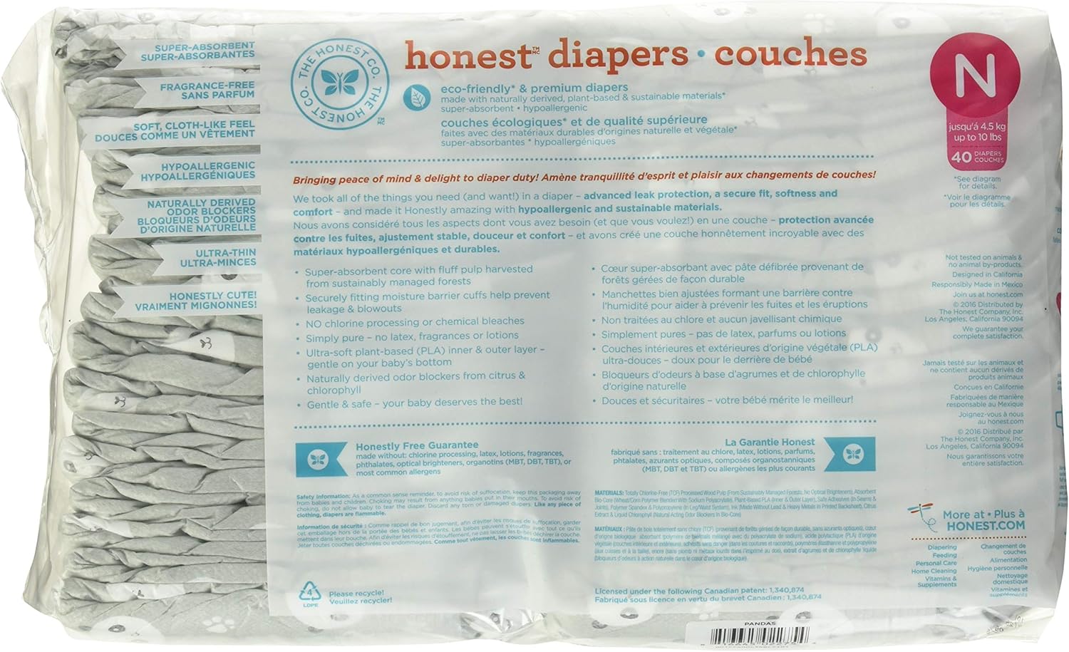 honest diapers newborn 40 pack