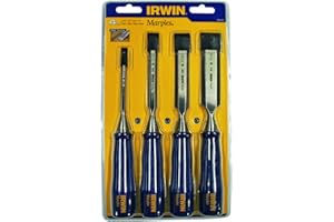 Irwin Marples M444/S4 4-Piece Blue Chip Bevel Edge Woodworking Chisel Set
