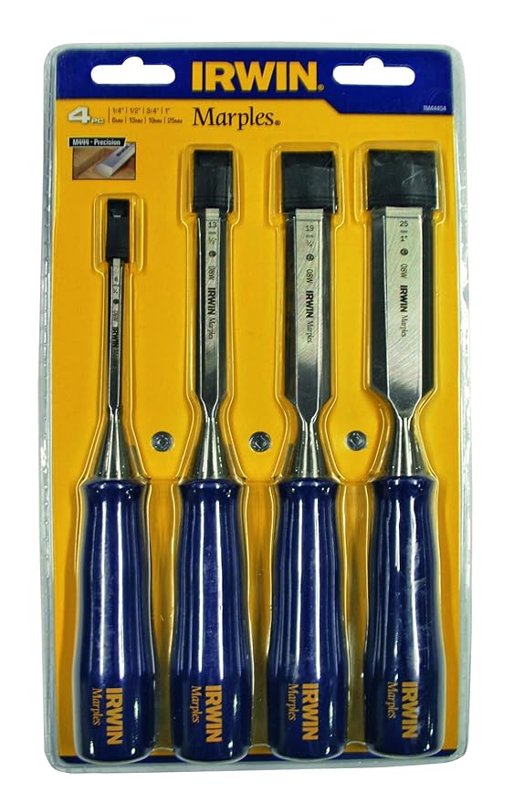 Irwin Marples M444/S4 4Piece Blue Chip Bevel Edge Woodworking Chisel