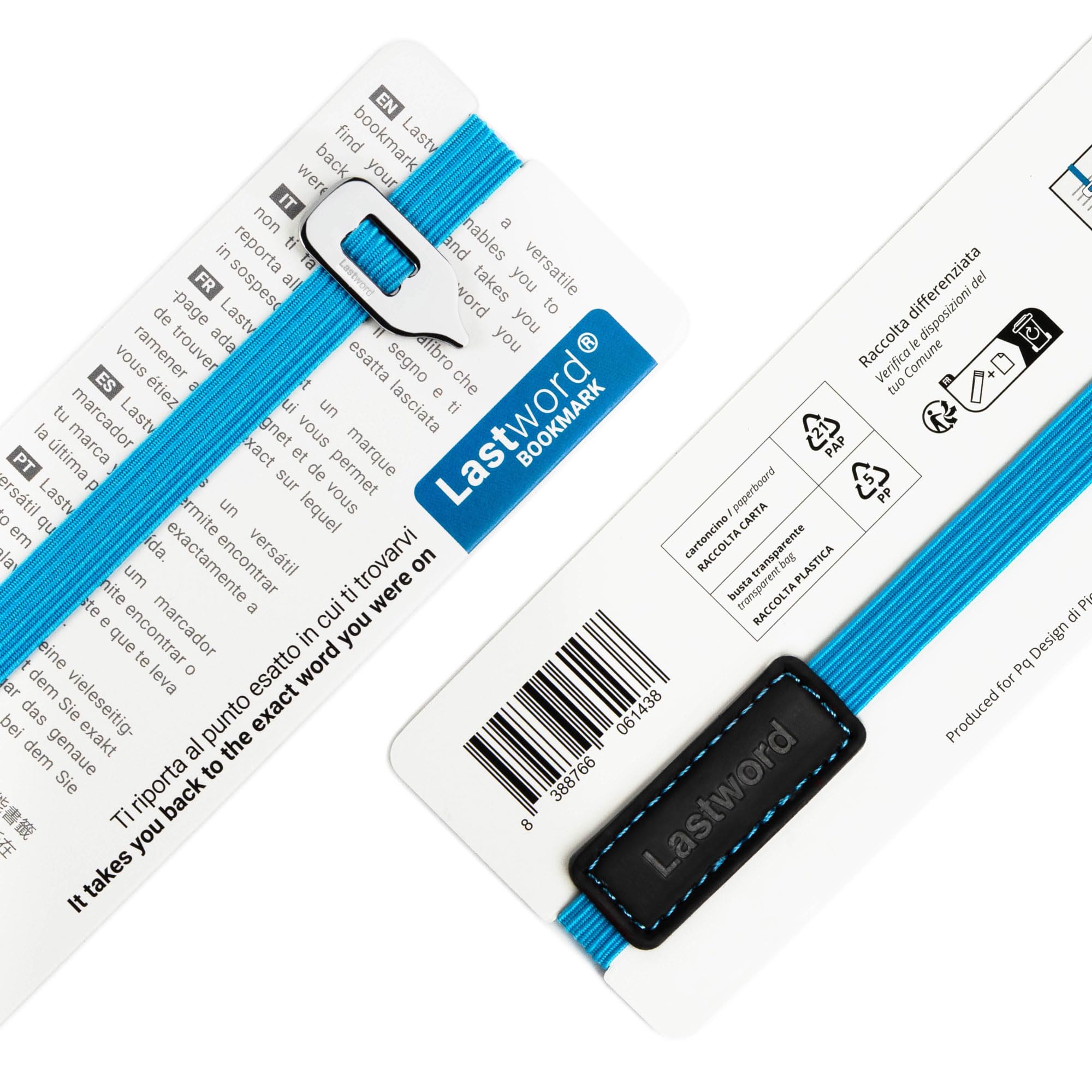Photo 1 of Lastword Elastic Bookmark Perfect for Any Book - Book Markers with Line Pointer Design Made in Italy - Blue