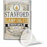 Stanford Lamp Oil Co. Lamp Oil, Smokeless Odorless Indoor and Outdoor Use, Clean & Clear Paraffin Oil with Funnel 4 liters