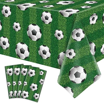 LKITMIUT Football Tablecloths 4 Pack 86x51 in Plastic Sports Cover