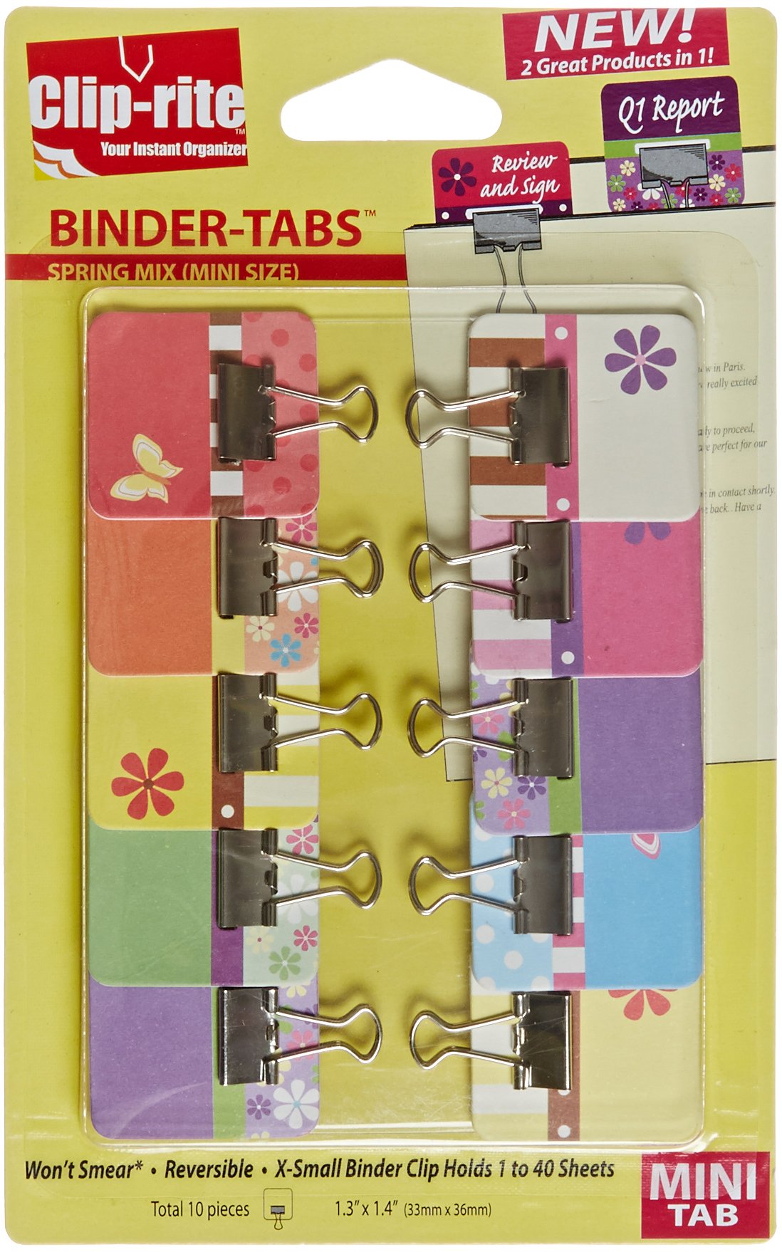 Other Accessories Cliprite BinderTabs Filing Binders Mini Spring