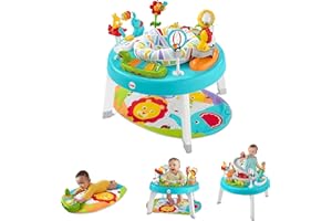 Fisher-Price Baby to Toddler Toy 3-in-1 Sit-to-Stand Activity Center with Music Lights and Spiral Ramp, Jazzy Jungle (Amazon Exclusive)