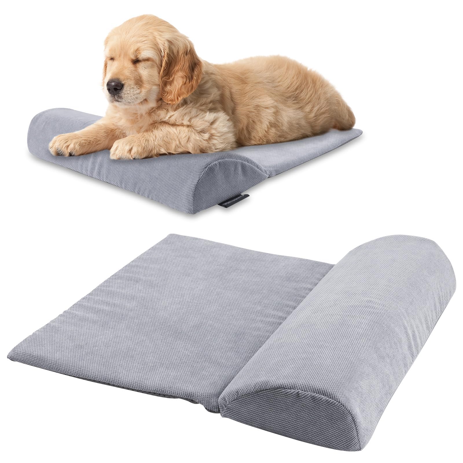 Photo 1 of Dog Pillow, Dog Calming Pillow for Small/Medium Dogs & Cats, Pet Pillow Benefit for Cervical Vertebra and Neck, Home & Travel Use, Removable and Washable - Grey Small