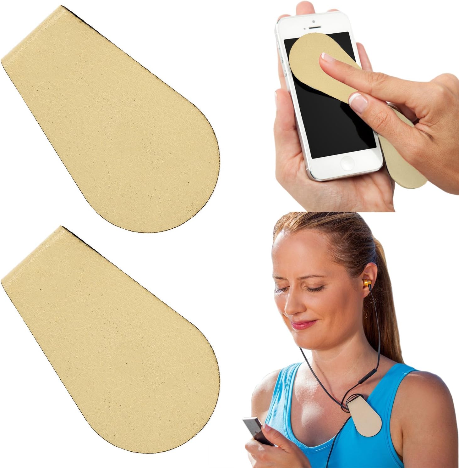 DG Goods (2 Pack Magnetic Headphones Or Glasses Holder Clip & Lens Cleaner Cord Wrap Workout
