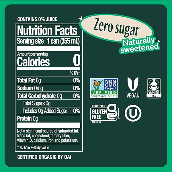 ZEVIA ZERO SUGAR TEA, HIBISCUS TEA WITH PASSIONFRUIT CAFFEINE FREE, 12 OZ CANS (12-PACK) – NATURALLY SWEETENED, ZERO CALORIE SUGAR FREE – NON-GMO PROJECT VERIFIED, GLUTEN-FREE, VEGAN