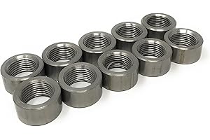 AMAAM O2 Oxygen Sensor Fitting Plugs or Weld Bungs (10 pack Steel Bungs, M18 x 1.5) (10 pack Steel Bungs, M18 X 1.5)
