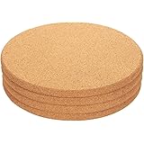 Juvale 4-Pack Cork Trivet Set - Round Corkboard Placemats Kitchen Hot Pads for Hot Pots, Pans, and Kettles, 9 x 9 x 0.5 Inches