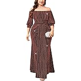 TIARALY Plus Size Sparkly Formal Dress Off Shoulder Puff Sleeve Mermaid Maxi Dresses Cocktail Wedding Party Evening Gown