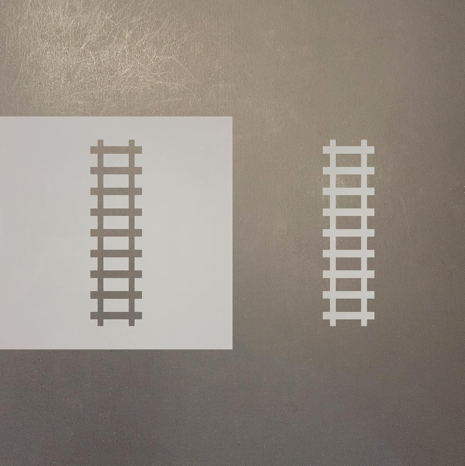 Mixed Media - Train Track Reusable Mylar Stencil - Art Craft Supplies 4 Inch