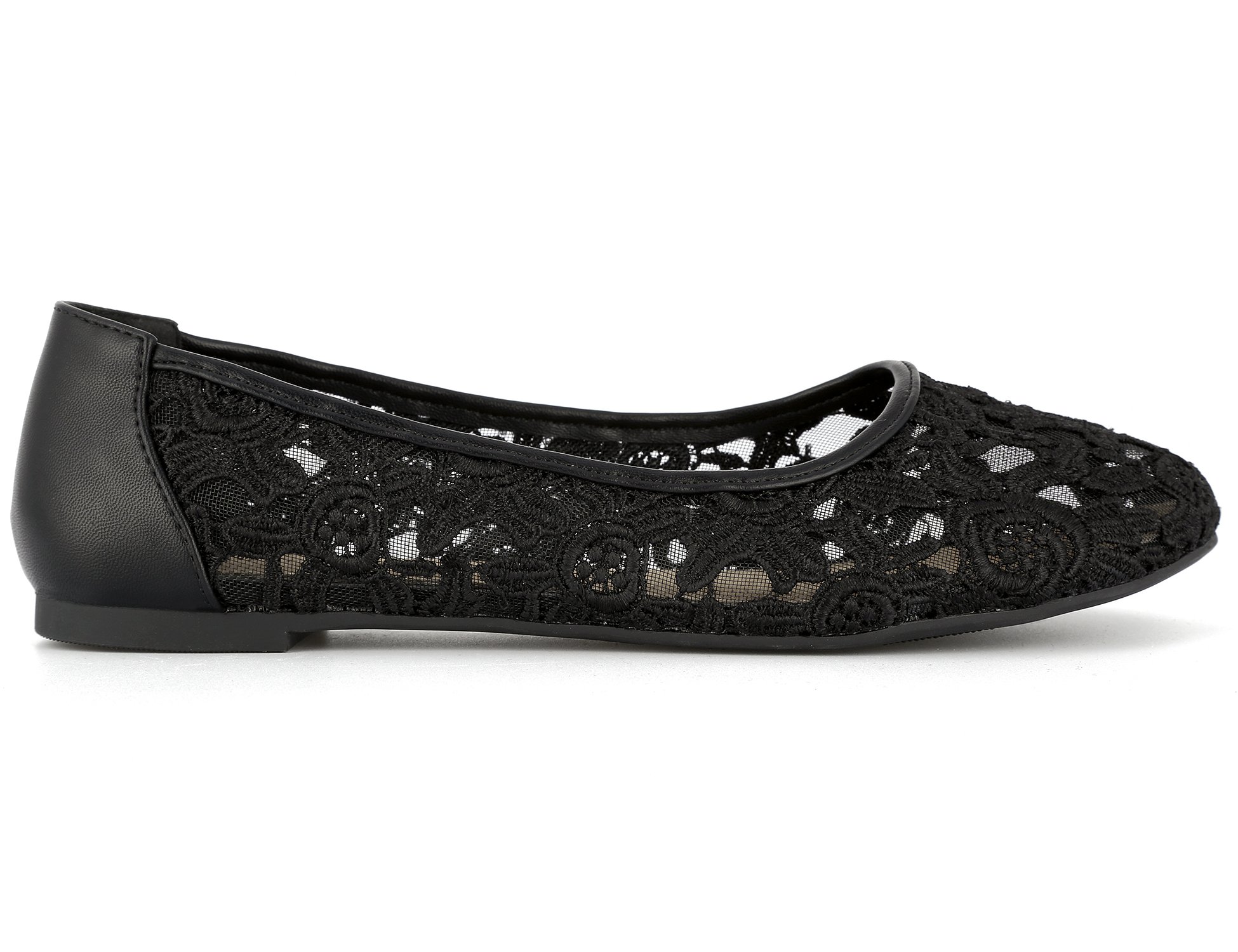 Greatonu Women's Flats Cut Out Round Toe Slip On Floral Ballet Flat Comfortable Lace Flats Dressy - Image 3