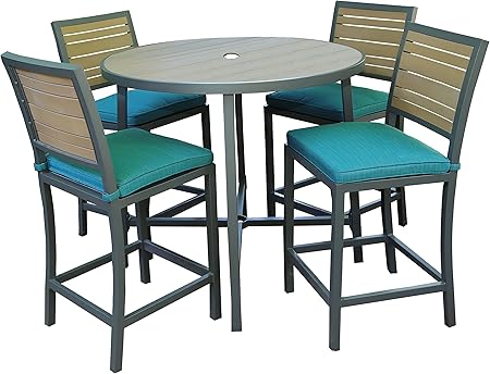 Amazon Com Ae Outdoor All Weather Woodbridge High Dining Set With